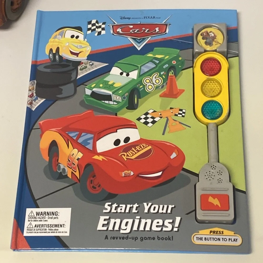 Disney Pixar Cars Tow Mater Vehicle Start Your Engines Book & Dry Erase Board